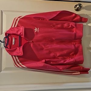 Adidas Pink Track Jacket Size L.